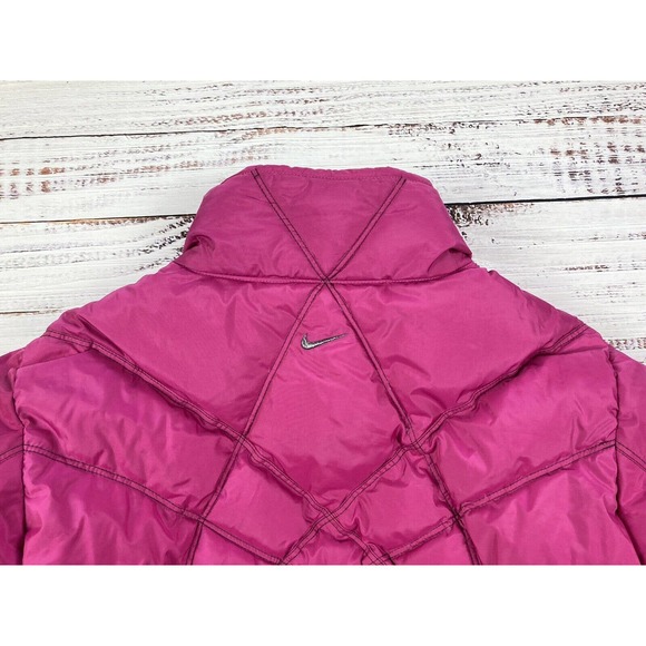 Vtg Y2K Nike Hot Pink Quilted Goose Down Puffer Jacket‎ Coat Sz M - Picture 7 of 7